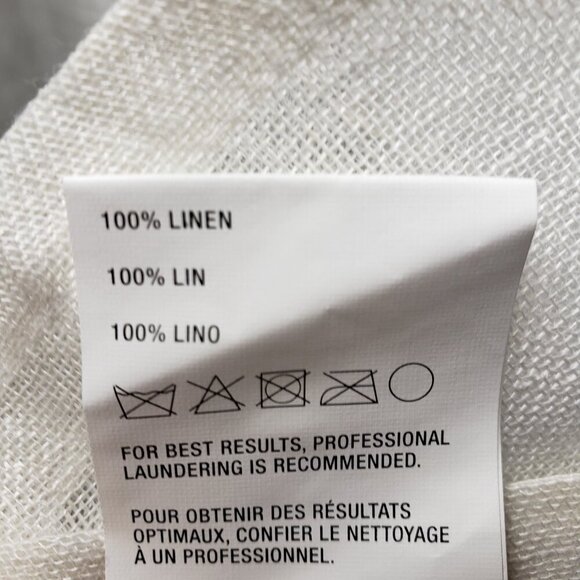 Crate & Barrel Linen Sheer Curtain Panel White 52" x 84" Rod Pocket Drape Single - Picture 3 of 5